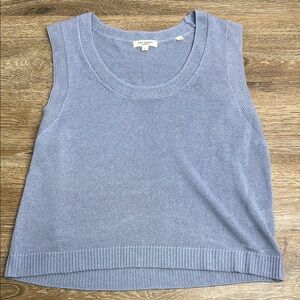Max Studio London Blue Knit Short Sleeve Sweater Top – Size L